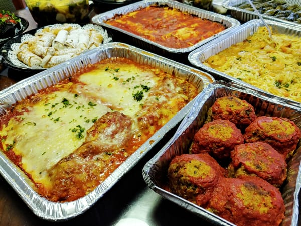 Online catering for businesses and events Restaurant catering tray prepared for a business meeting