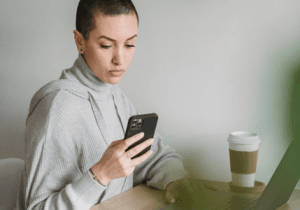 Customer bookmarking a restaurant’s online ordering page on a mobile phone