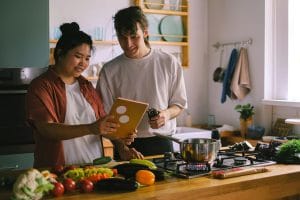 Food business preparing orders without a storefront using online ordering and digital marketing